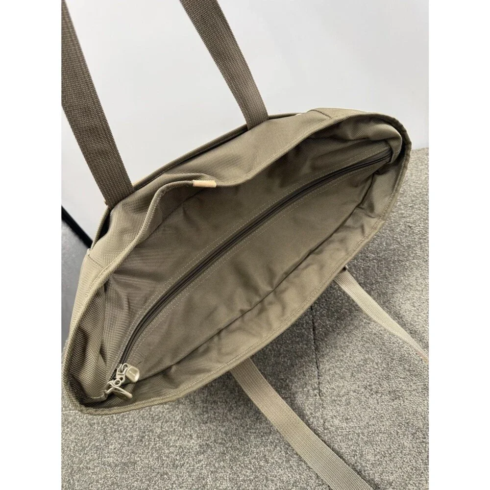 Briggs & Riley Travelware Large Shopping Tote Bag Olive Green Tan 255-7